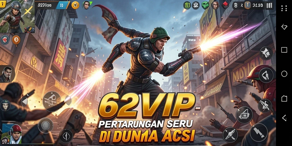 Gameplay 62VIP yang intens dan mendebarkan dengan aksi tanpa henti.