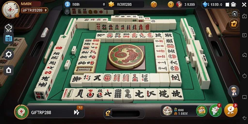 Tampilan gameplay Mahjong di GIFTRP288 yang menarik dan dinamis.