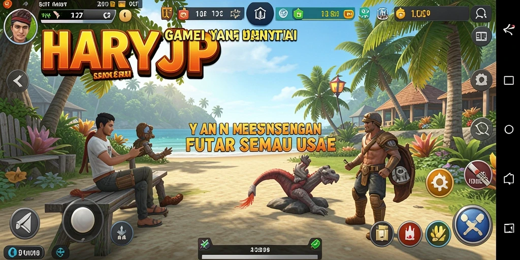 Screenshot gameplay HARAPJP dengan grafis cerah dan tantangan menarik.