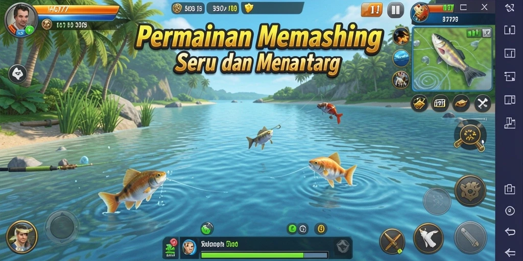 Tampilan gameplay HO777 yang seru dan menarik saat memancing.