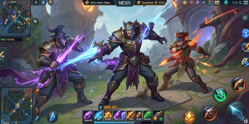 Tangkapan layar ME355 menampilkan pertempuran seru di arena MOBA.