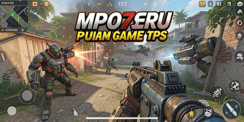 Tampilan aksi seru dalam gameplay MPO777 berformat TPS.