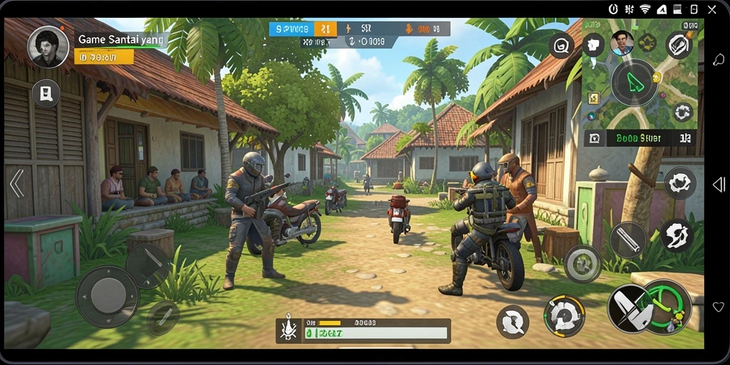 Tangkapan layar gameplay PCPC7 yang menunjukkan suasana santai dan menyenangkan.