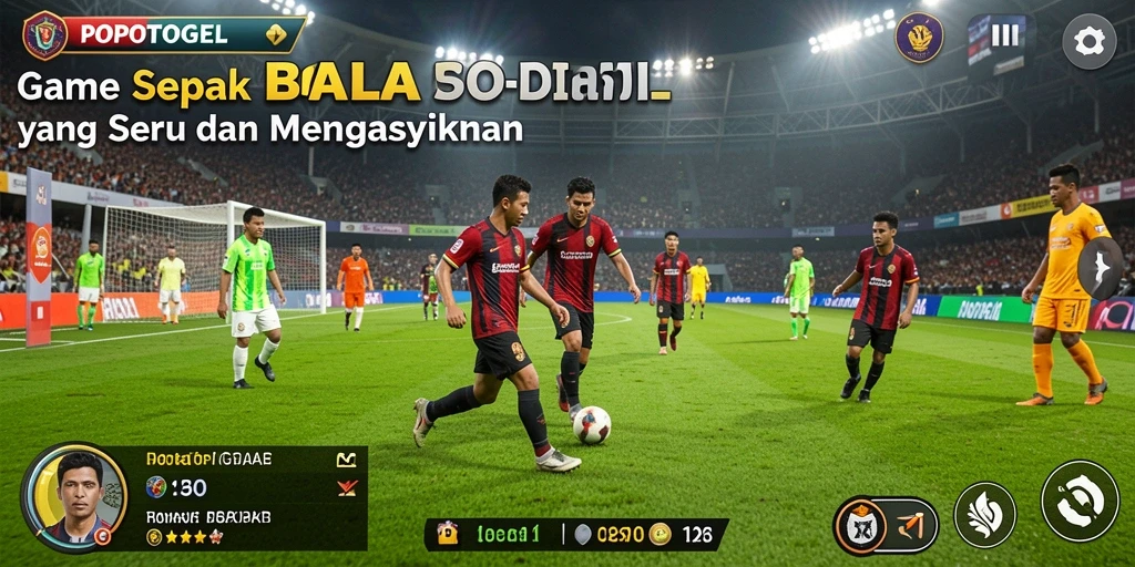 Tampilan gameplay seru dalam permainan sepak bola POPOTOGEL.