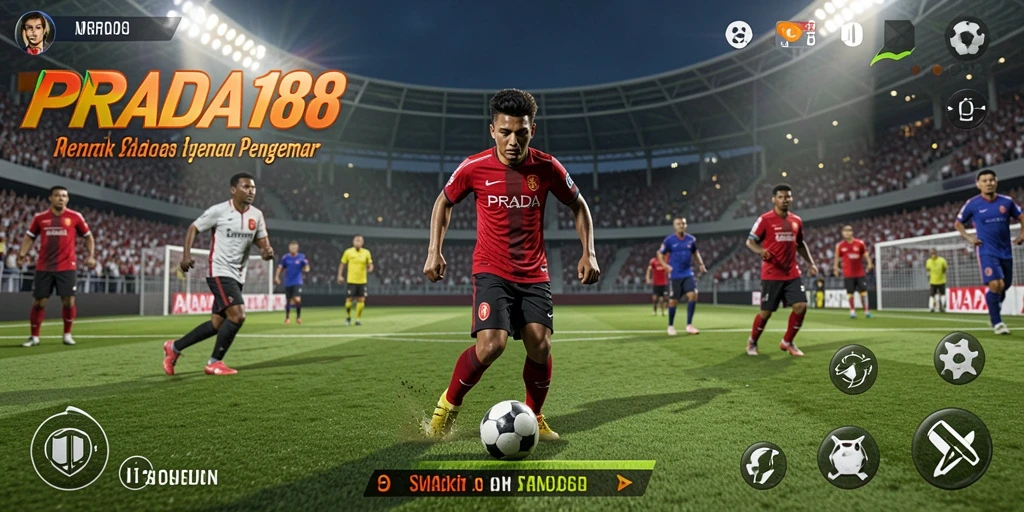 Screenshot gameplay PRADA188 menunjukkan aksi seru di lapangan olahraga.