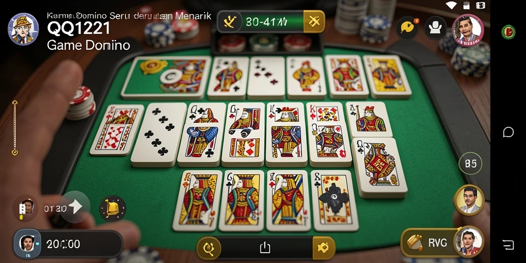 Tampilan gameplay menarik dari QQ1221 dalam permainan Domino.