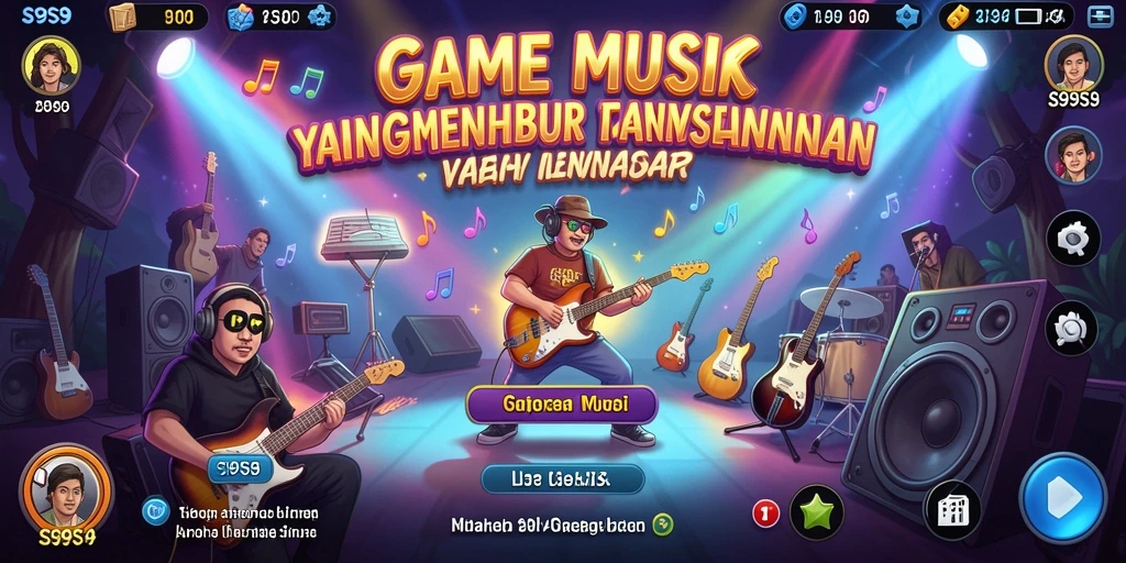 Tampilan screenshot gameplay S9S9 menampilkan ritme dan not musik yang beragam.