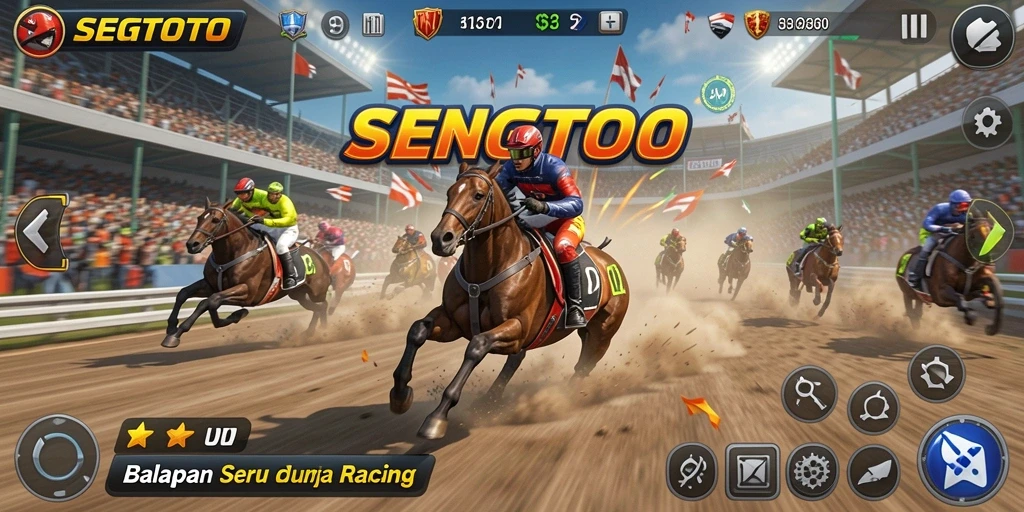 Gameplay SENGTOTO yang seru di lintasan balapan.