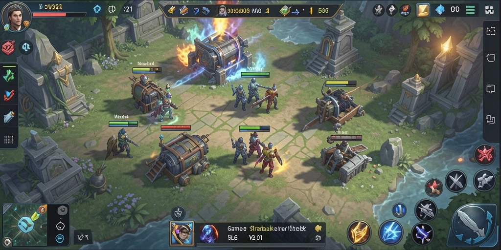 Tampilan menarik gameplay SLG V21 dengan elemen strategi.